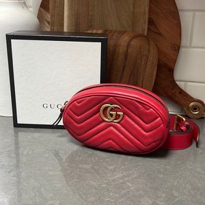 Gucci Red Quilted Leather Bag